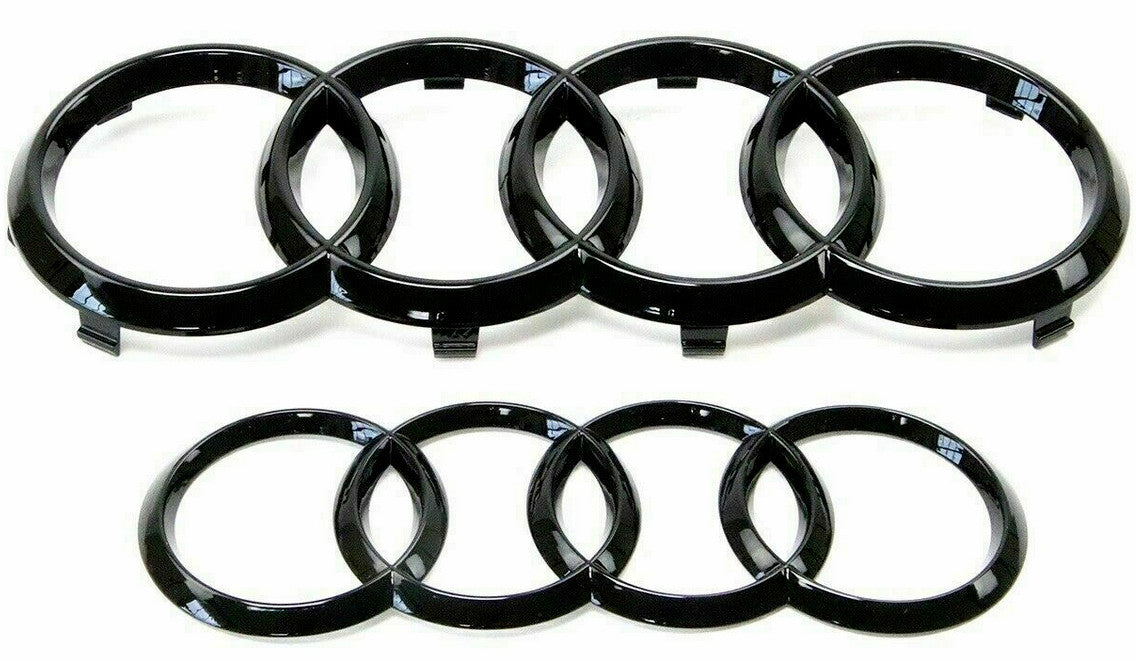 Black for Audi RS5 front and rear grille badges and trunk decals
