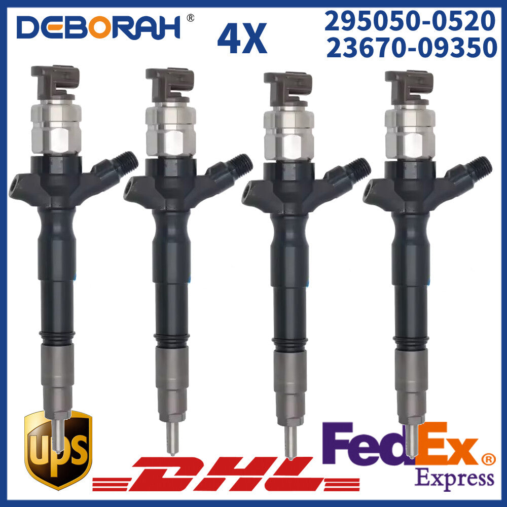 4X Common Rail Diesel Fuel Injector 295050-0520 for Toyota Hilux 2.5D 3.0D