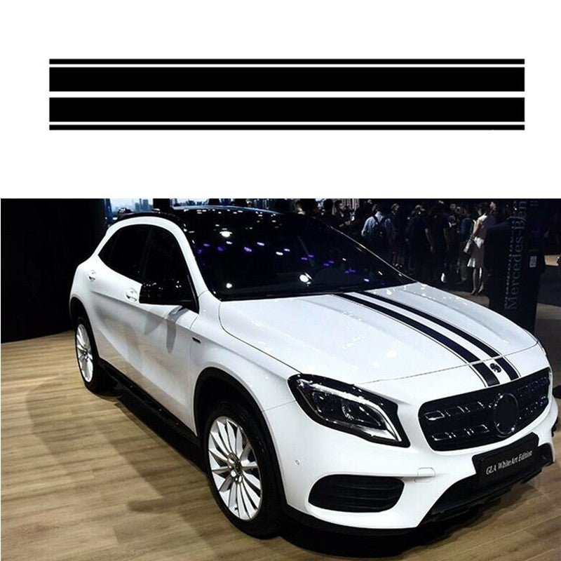 Car Hood Double Line Stripe Decal Bar Graphics Bonnet Vinyl Sticker DIY Trim