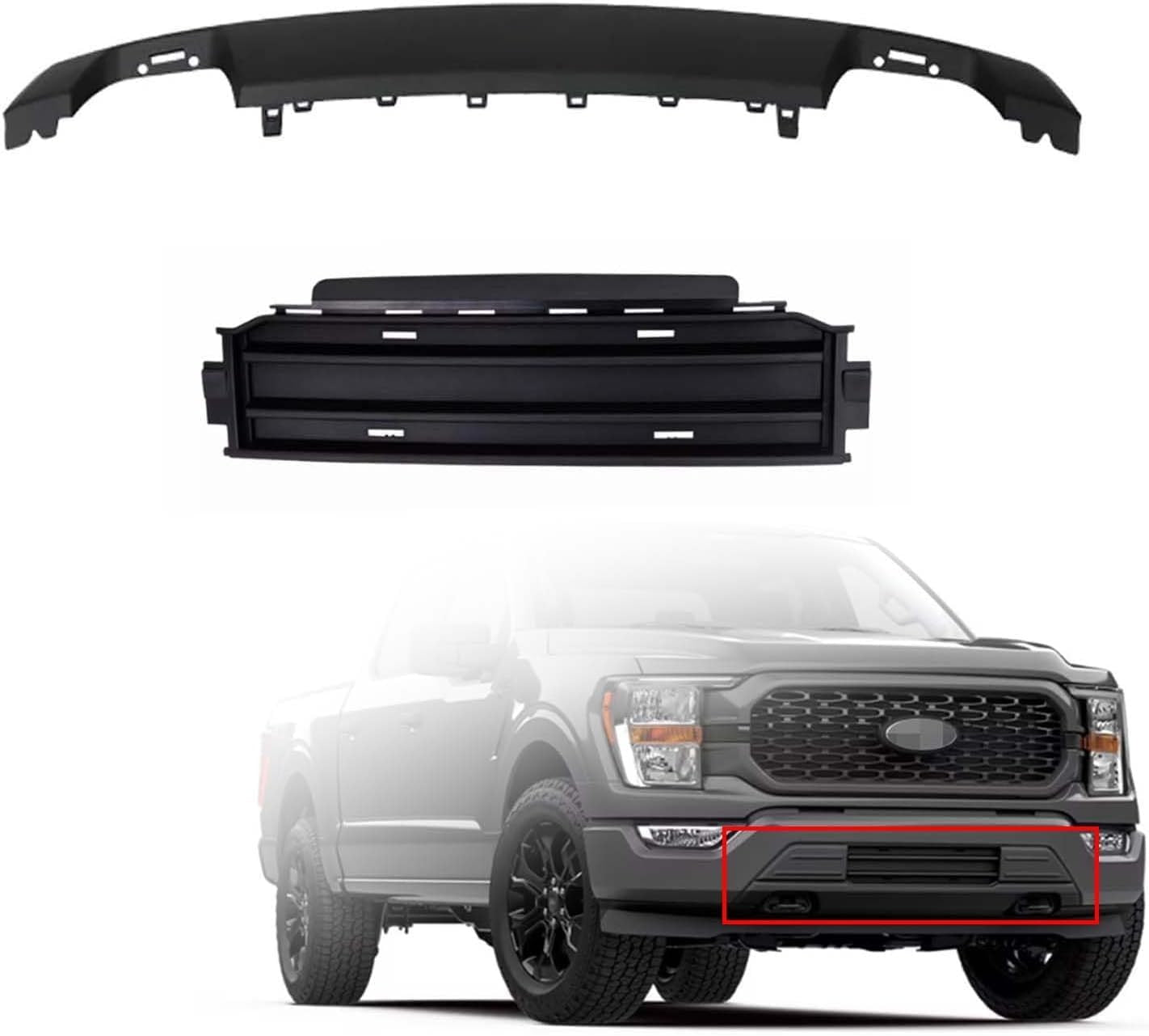 For 2021-2023 for Ford F150 Black Front Bumper Lower Molding Trim Valance Cover NEW Q