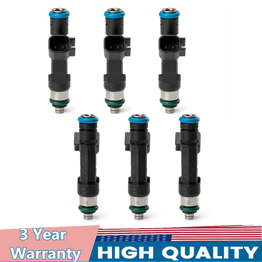 6-piece fuel injector kit 0280158119, suitable for 2008-09-10 for Dodge Grand Caravan 3.3L 3.8L FJ1029