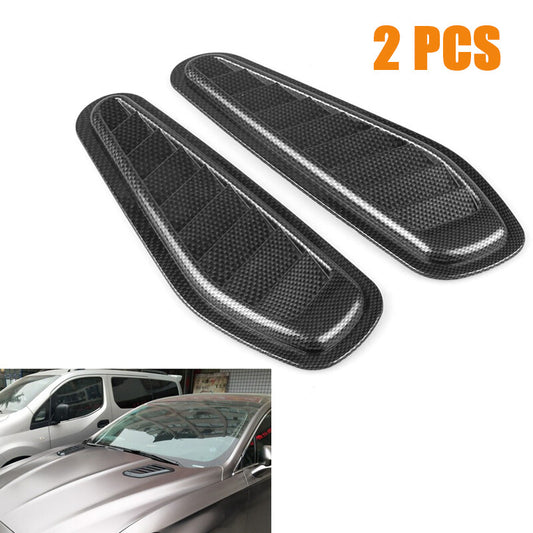 2-Piece Decorative Carbon Fiber Colored Vent Intake Mask Cover for Car Interior - n