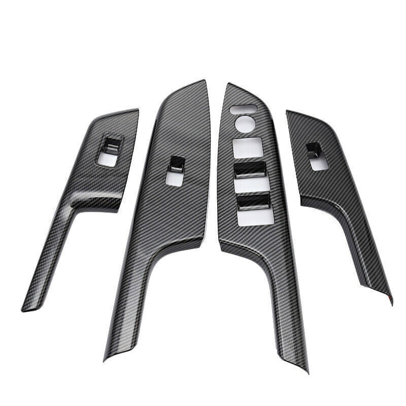 Glass Window Lifting Lock Panel Trim 4PCS for Honda CR-V 2012-2016 Carbon Fiber