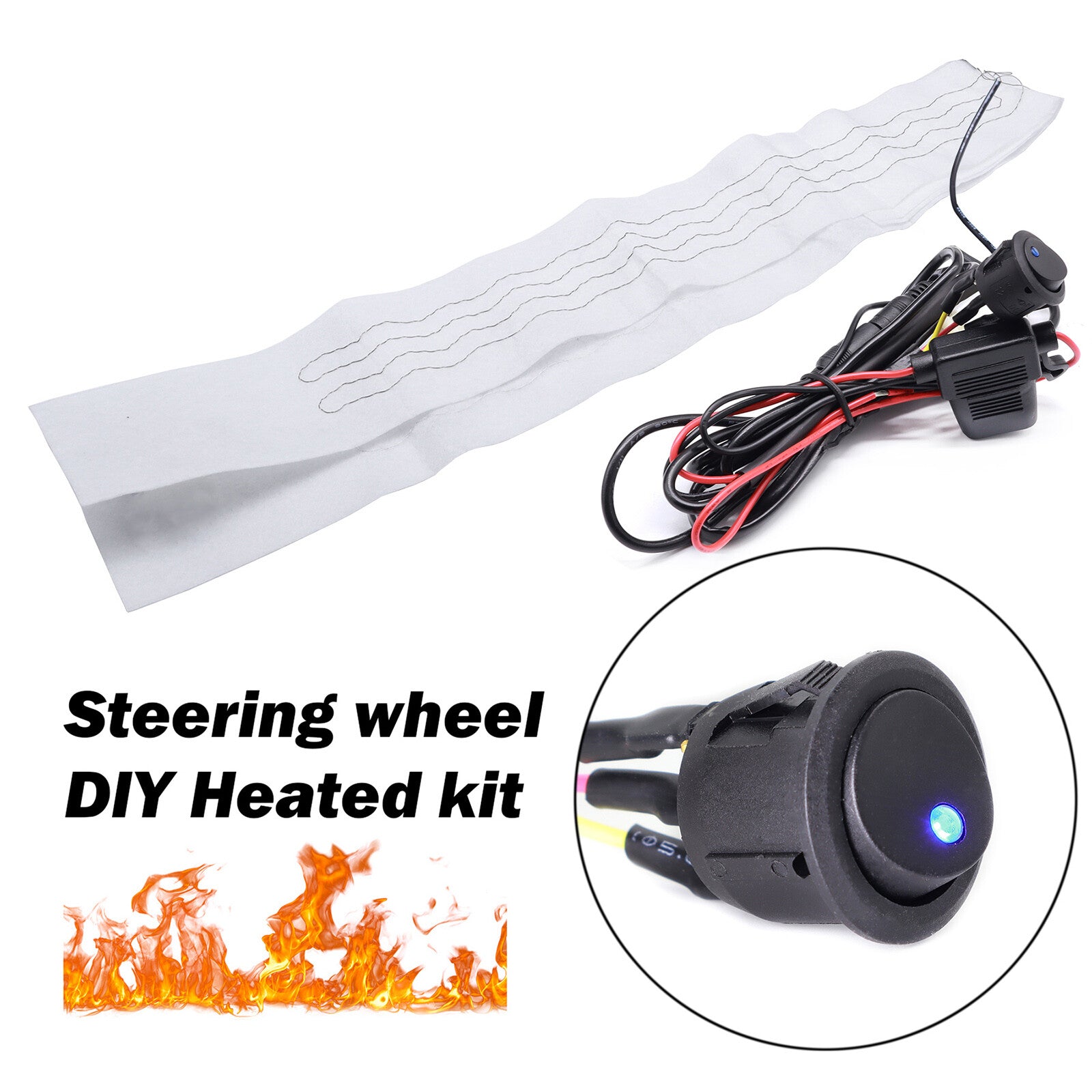 Universal, 12V car steering wheel heater pad steering wheel heated heater kit car heater