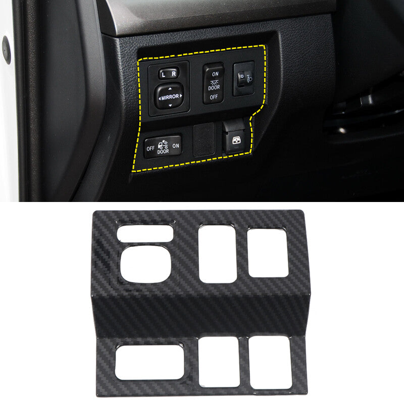 Carbon Fiber Car Left Control Switch Cover Trim Decor for Toyota Tundra 2014-20