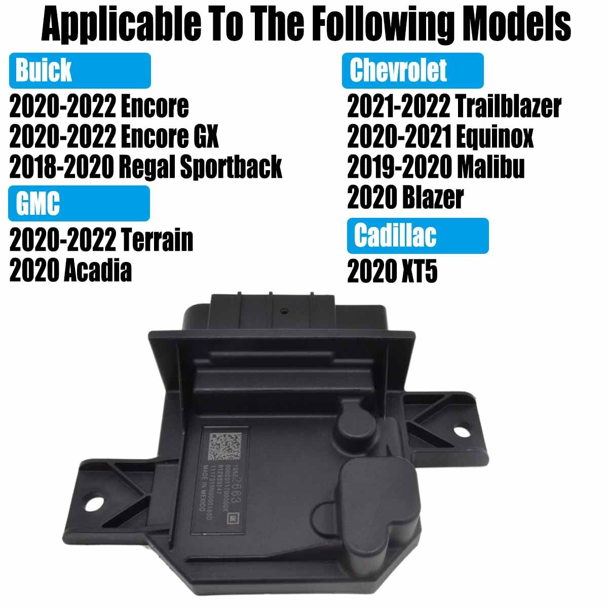 Fuel pump control module 13522663 compatible with Encore Regal Trailblazer XT5