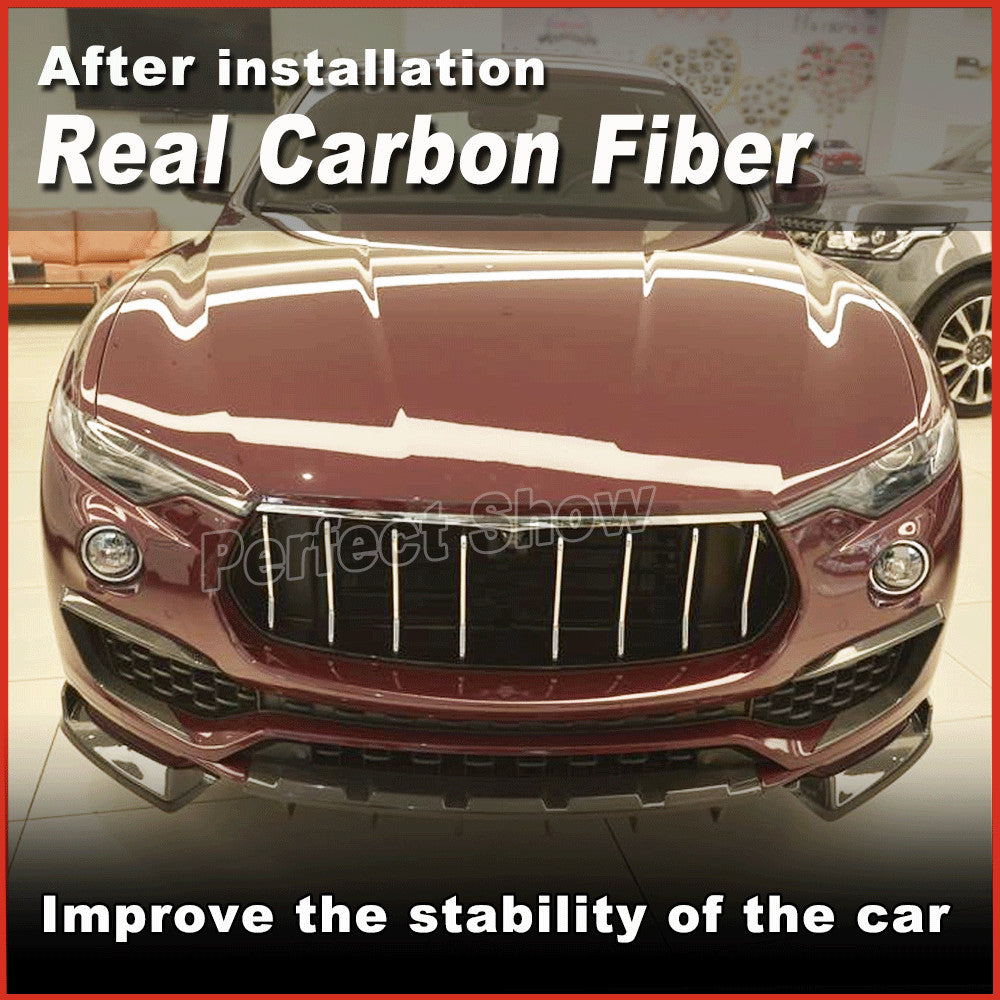 Fit for Maserati for Levante 2016-17 Front Bumper Splitter Canards Fins Carbon Fiber
