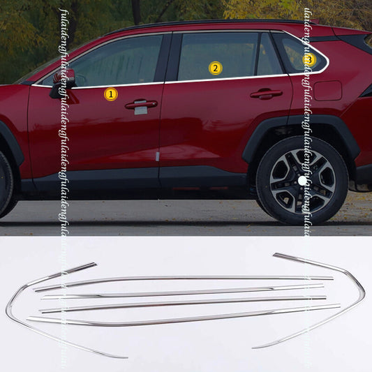 6pc for Toyota RAV4 2019-2024 Chrome S.Steel Bottom Window Frame Sill Cover Trim