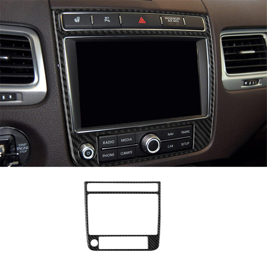Navigation Frame Trim Cover Type-A Decor Carbon Fiber for VW Touareg 2011-2018