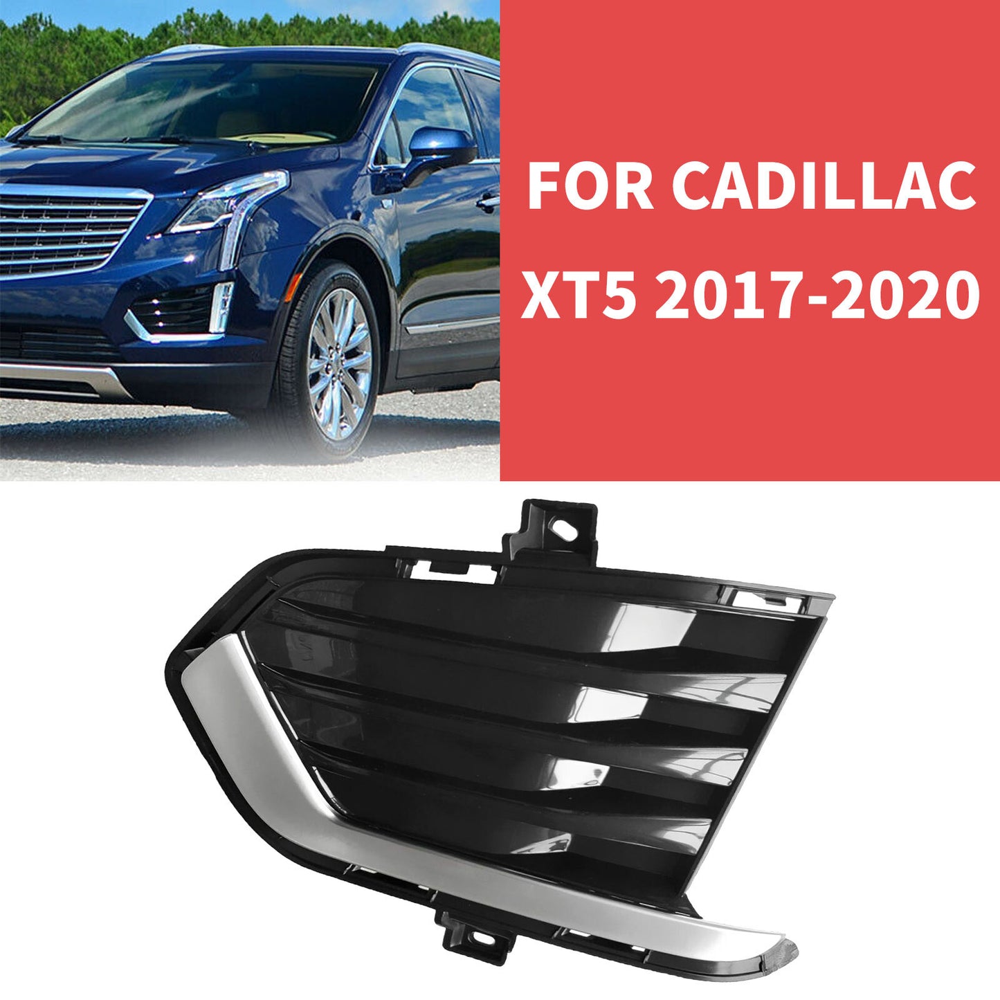 fit 2017-2020 for Cadillac XT5 Left Driver Side Front Fog Light Lamp Cover Bezel AT