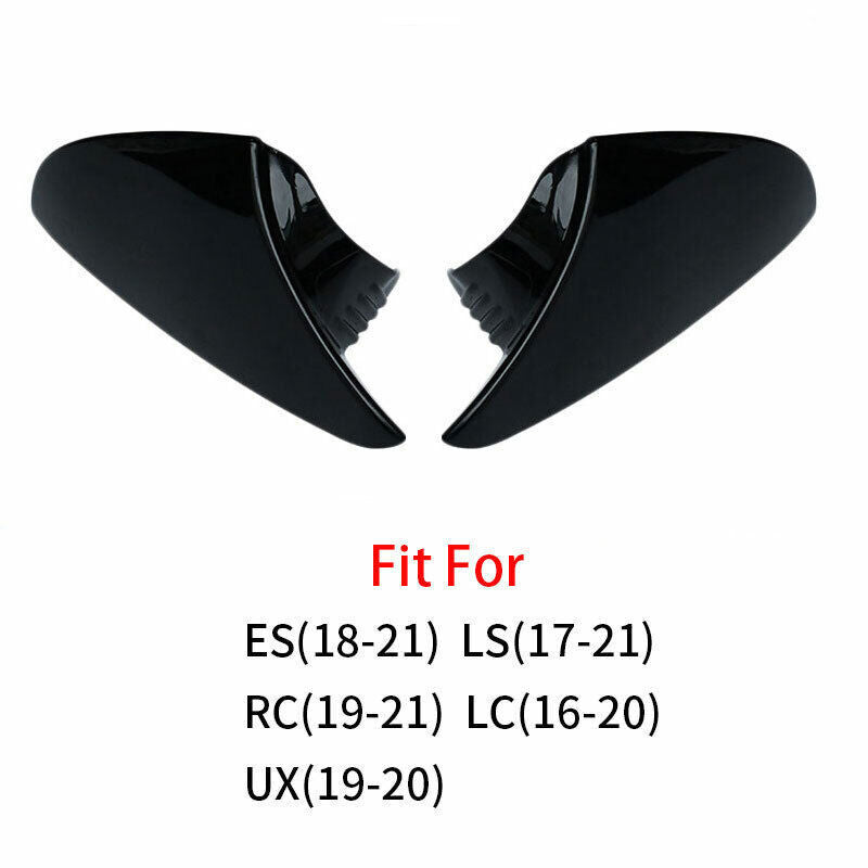 Gloss Black Ox Horn Rearview Mirror Cover Trim 20-21 B for Lexus RC for ES LS LC UX n