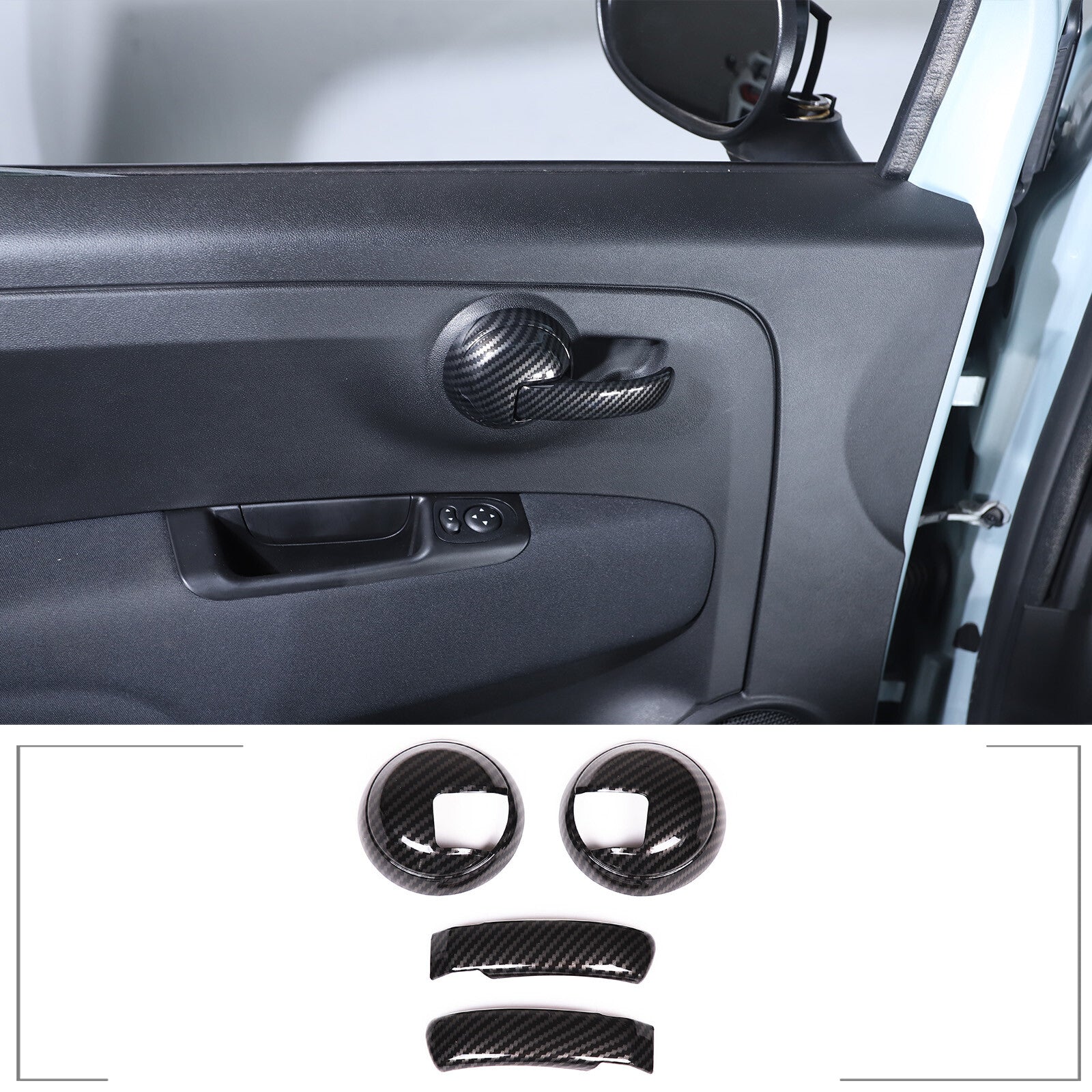 2PCS for Camry 2007-11 Carbon Fiber Interior Door Handle Cover Trim- v