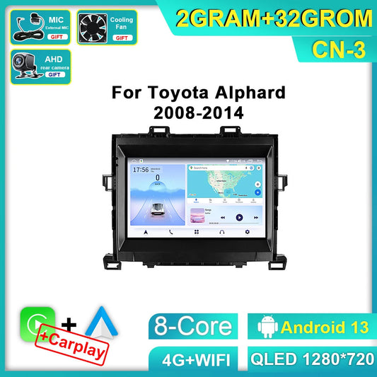 for Toyota Alphard H20 2008-2014 Android Auto Car Radio Stereo Player GPS Screen