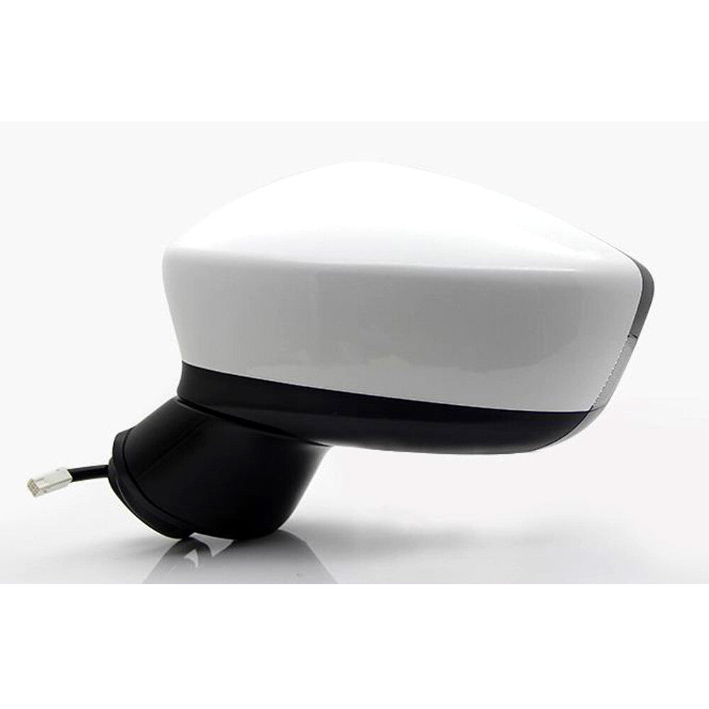 Side mirror driver left for Mazda 3 14-16 white power heated indicator light 8 wires - n
