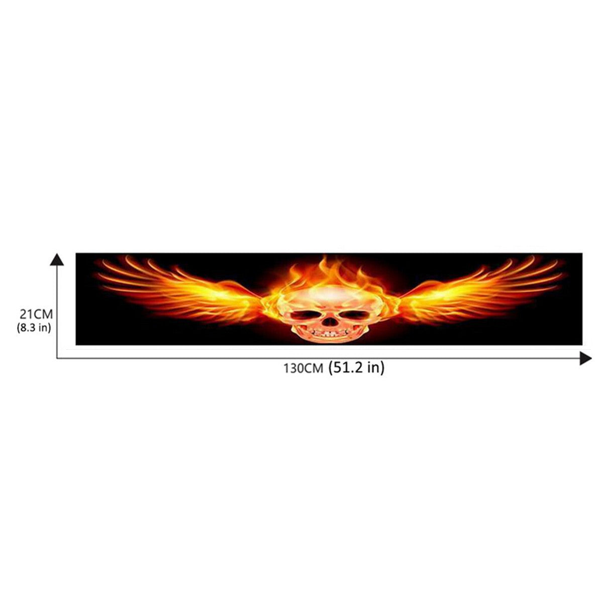 Car Front Windshield Sunshade Sticker 3D Yellow Skull Head Decal Decor Accessory