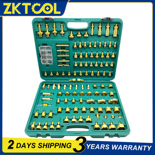 114pcs Automotive Air Conditioning Leakage Brass Connector Repair Tool