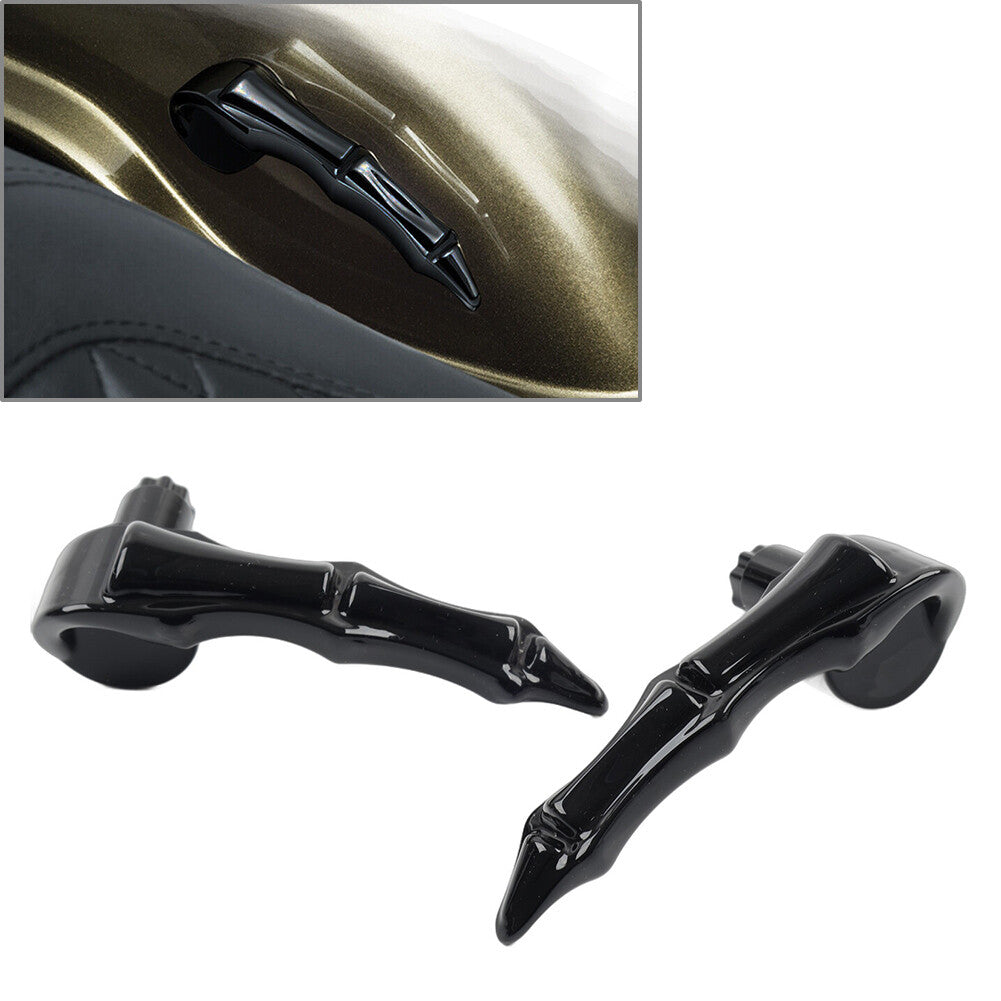 Black Saddlebag Skull Fingers Latch Handles for Harley Touring Bagger 2014-up 15