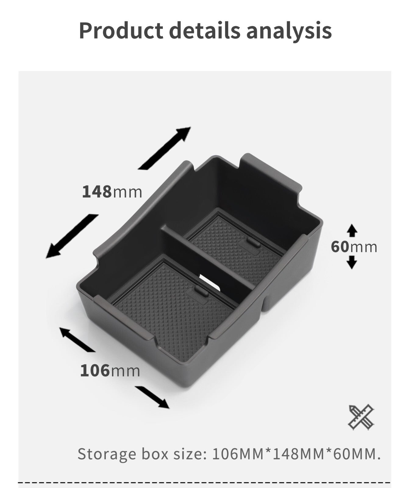 for Nissan Juke 2020-2024 Center Console Armrest Storage Box Tray Organizer