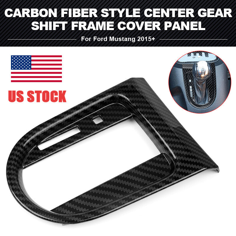 Center Console Gear Shift Panel Frame Cover Sticker for Ford for Mustang 2015-2023