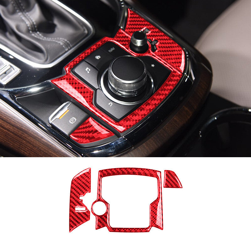 8X Red Carbon Fiber Rear Door Handle Frame Cover Trim for Jeep for Wrangler 2007-10 v