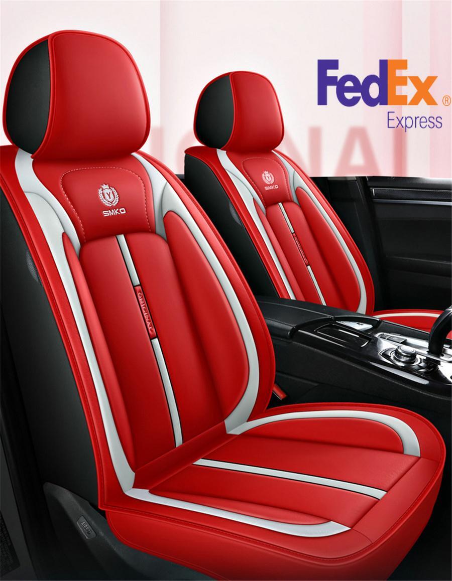 Universal Deluxe Leather 5-Seats Car for Seat Cover Front Rear Cushion Full Set US Q