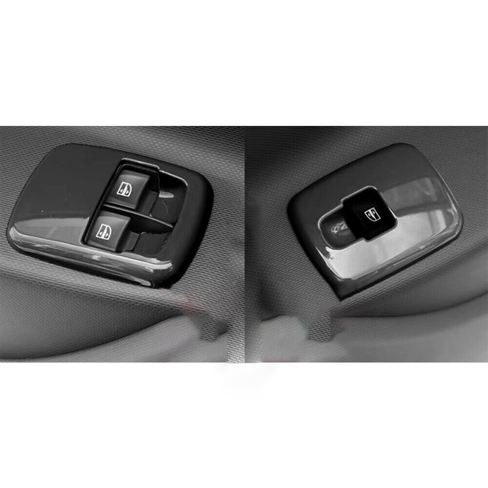 Glass Window Lifting Lock Panel Trim for Mercedes-Benz for SMART 15-18 Bright Black