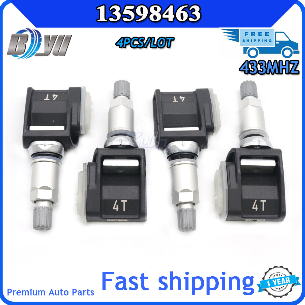 4pcs TPMS Tire Pressure Monitoring System Sensor 13598463 For GM for Chevy for Cadillac