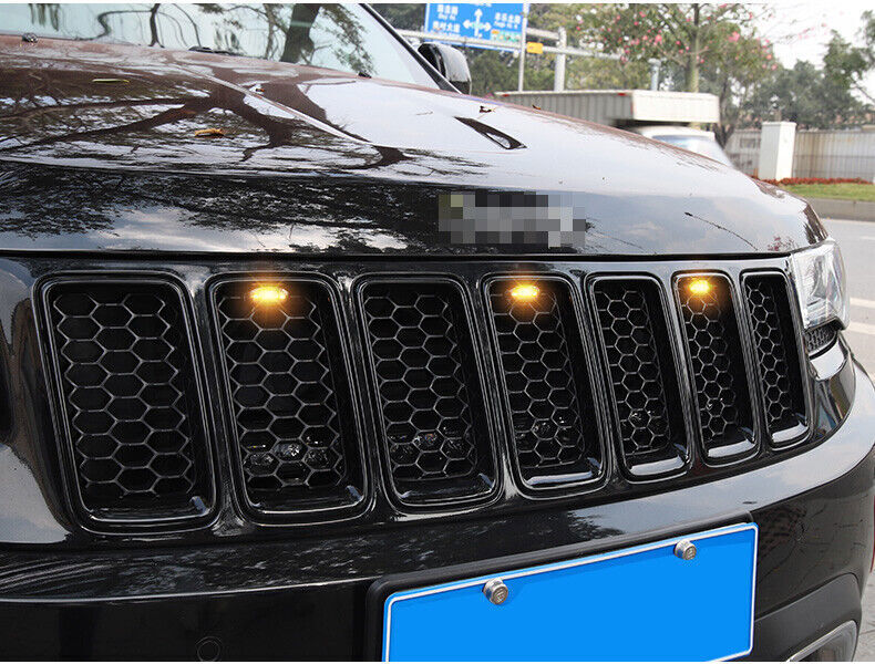 for Jeep Grand Cherokee 14-21 Front Grille smoke LED Light Style DRL Lamp