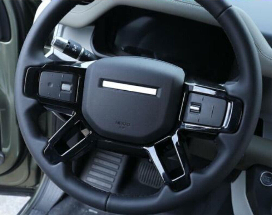 1P for Land Rover for Defender 20-25 Glossy Black Steering Wheel Control Frame Trim