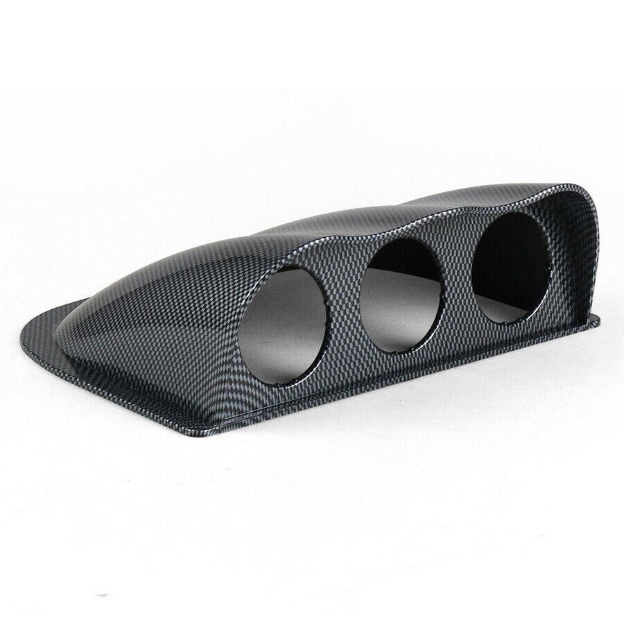 Carbon fiber exterior strut, 3-hole dashboard instrument cluster bracket, ABS, suitable for automotive use, 2 inches/52 mm - n