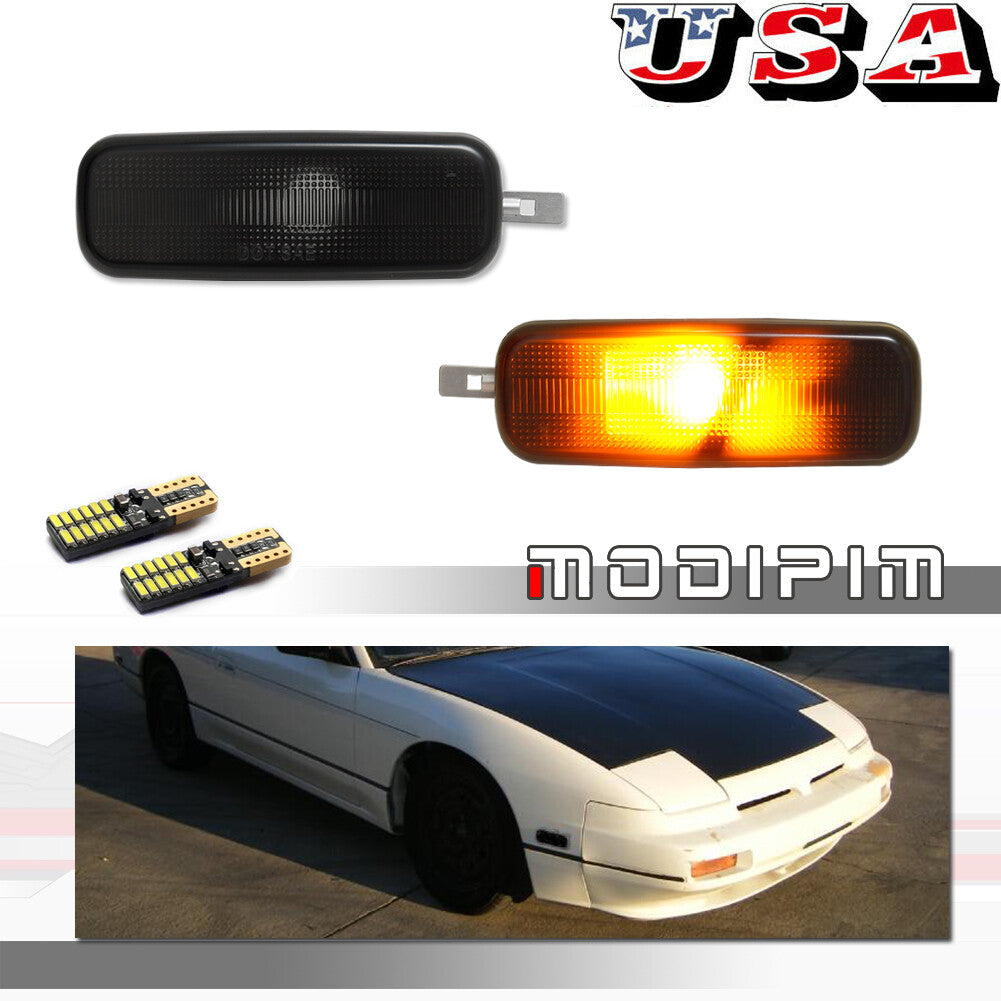 Smoked LED front marker light suitable for 240SX S13 1989-1994 Altima 93-97- v