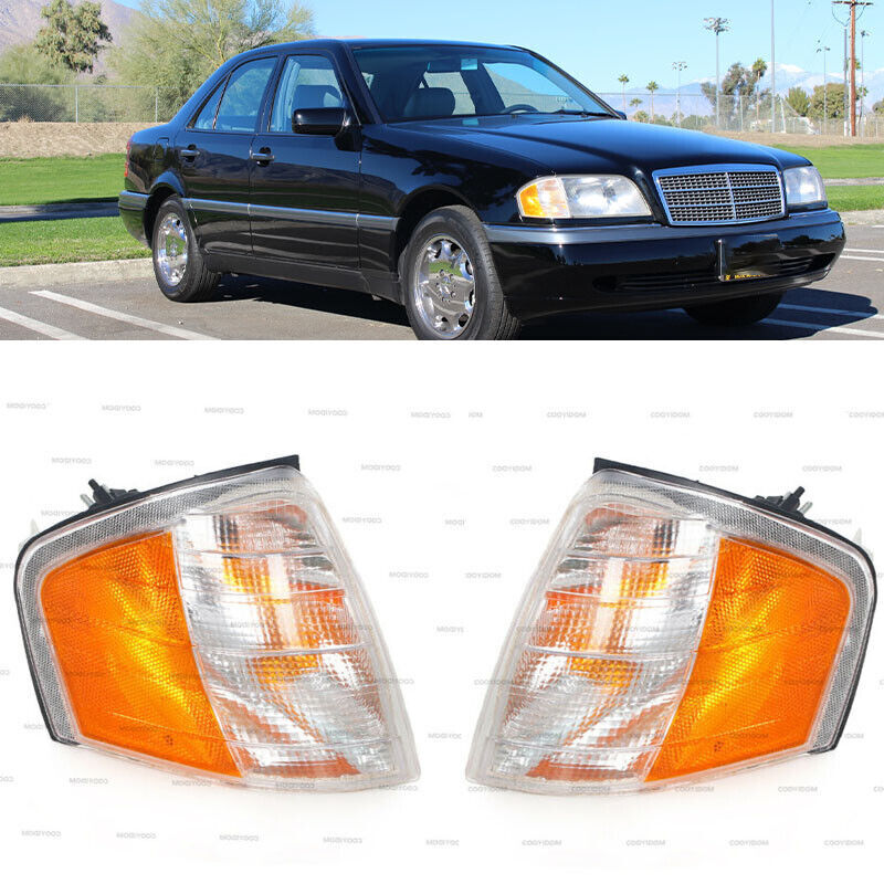 for Mercedes-Benz C Class C220 1994-2000 Front Pair Corner Lamp Turn Signal Lamp