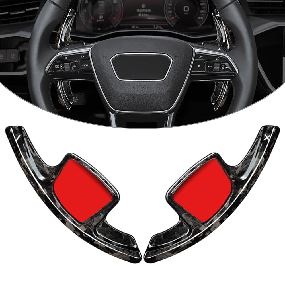 Fit for Audi A7 2019-2021 Steering Wheel Paddle Shifter Extension Carbon Fiber 2PCS
