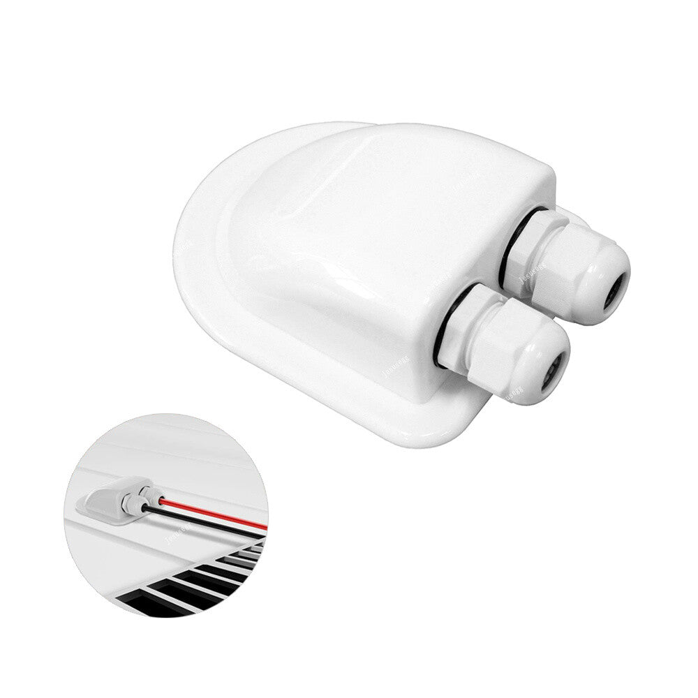 Roof Top Solar Panel Double Cable Entry Gland Box For Camper Caravan Boat White Q