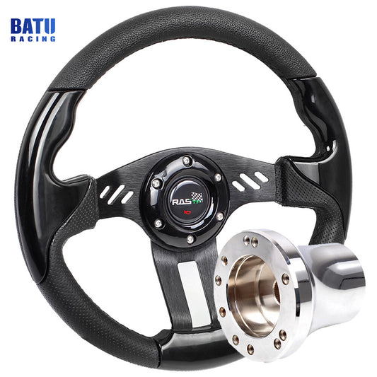 for EZGO TXT RXV Silver Adapter+13in for Golf Cart Black Steering Wheel Accessories