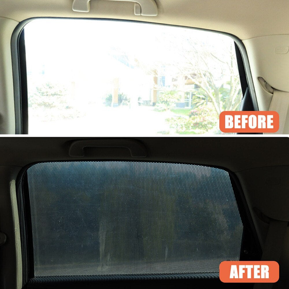 2-Piece Static Fixing Net Screen for Honda Rear Window Sunshade - n