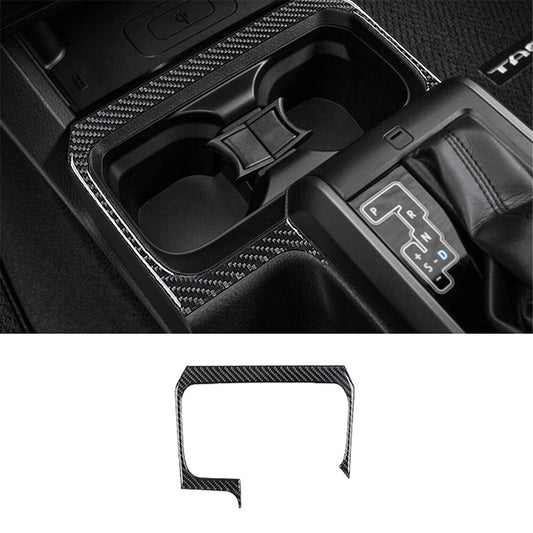 Carbon Fiber Interior Central Cup Holder Cover Trim for Toyota Tacoma 2016-2021