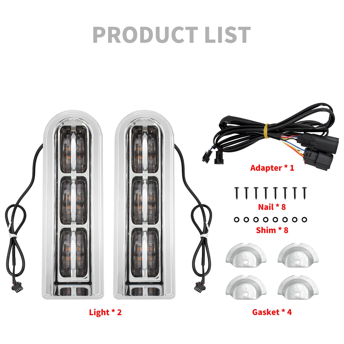 Chrome Inserts Saddlebag Support LED Light for Harley Electra Road Glide 14-2023