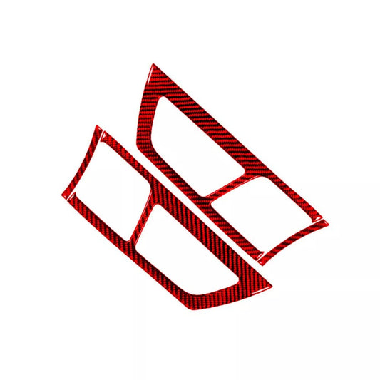 Red Front Door Handle Frame Trim Covers Panel Carbon Fiber for Jaguar XF 09-11 n