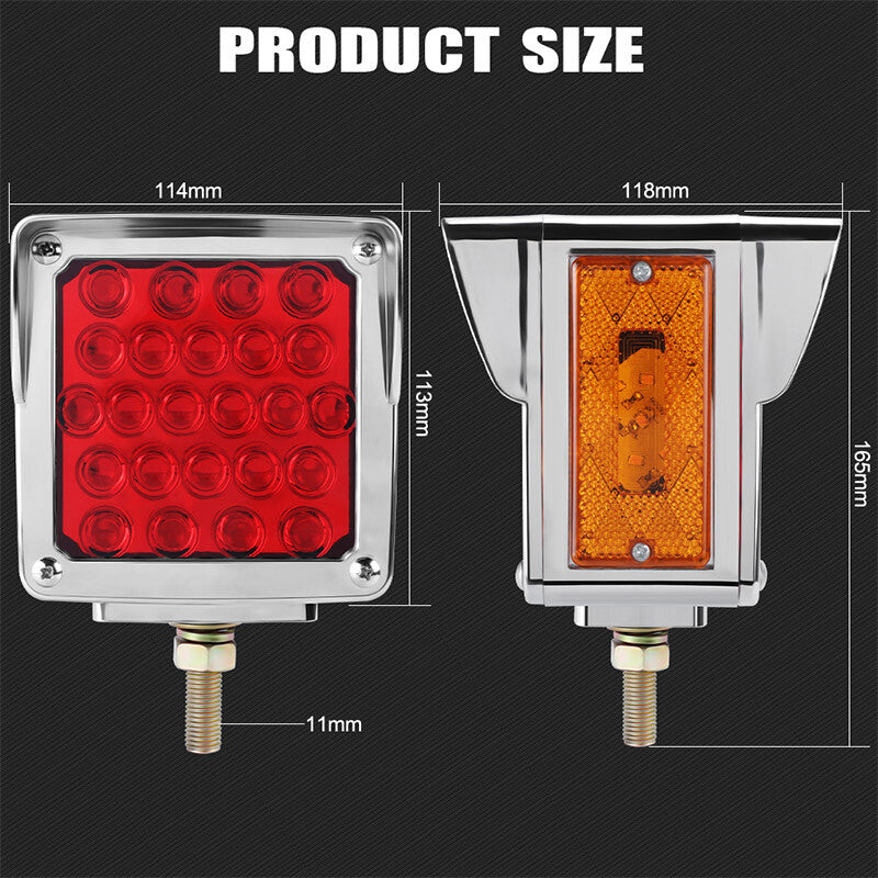 2PCS Dual Face LED Marker Light Turn Signal Truck Fender Pedestal Parking Lamp