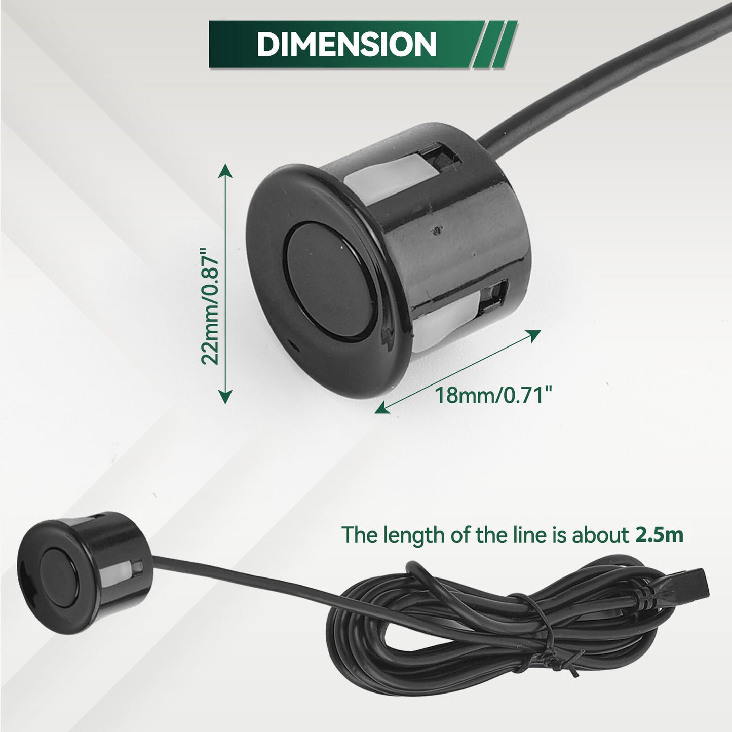 4Pcs Universal Car Parking Sensor For 22mm Sensor Monitor Reverse System - Black Q