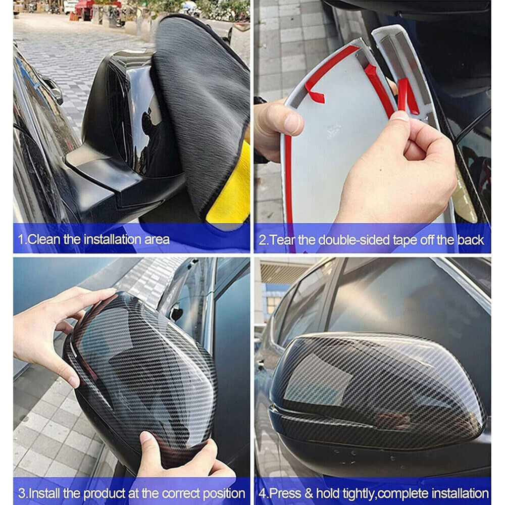 for Nissan Sentra 20-23 Carbon Fiber Ox Horn Rearview Side Mirror Cover Trims 2P
