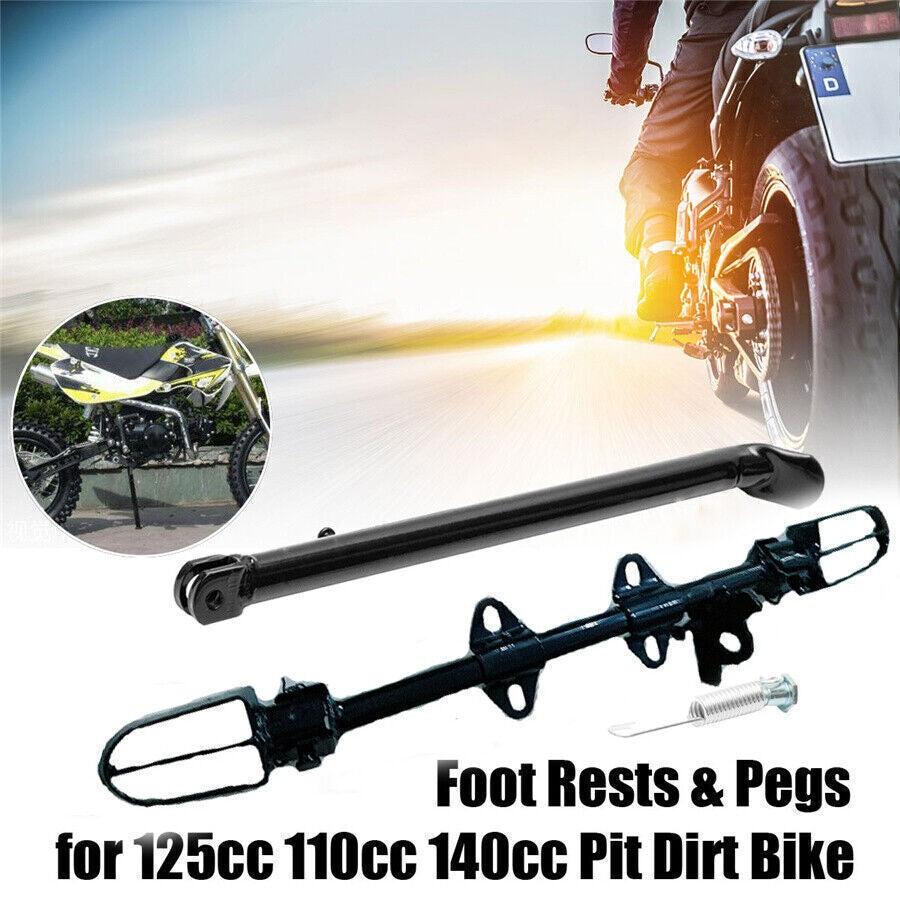 For 110/125/140cc Motorcycle Pit Dirt Bike Side Foot Peg Rest Mount Kickstand US Q
