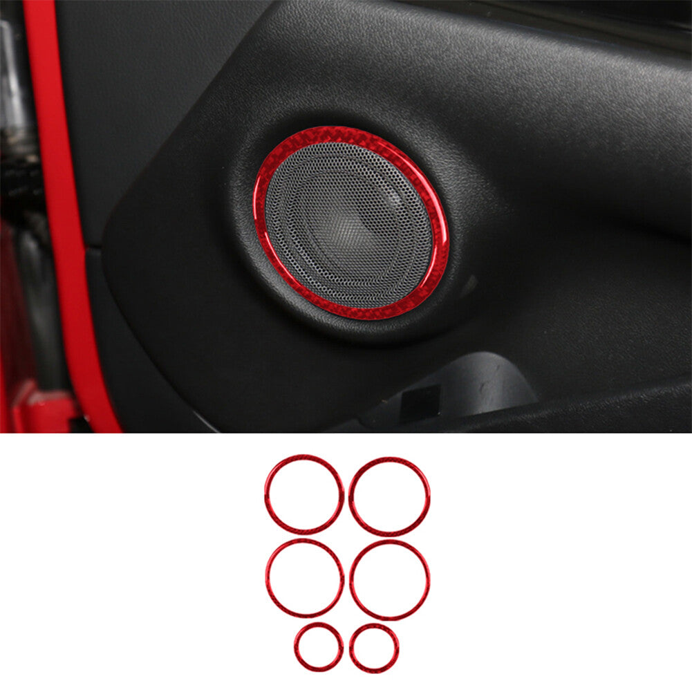 Red Carbon Fiber Steering Wheel Buttons Trim for Subaru Forester 2009-2013 TypeB v