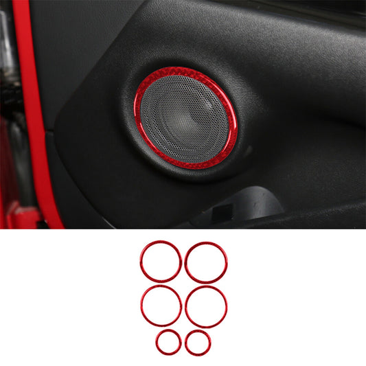 Red Carbon Fiber Steering Wheel Buttons Trim for Subaru Forester 2009-2013 TypeB v