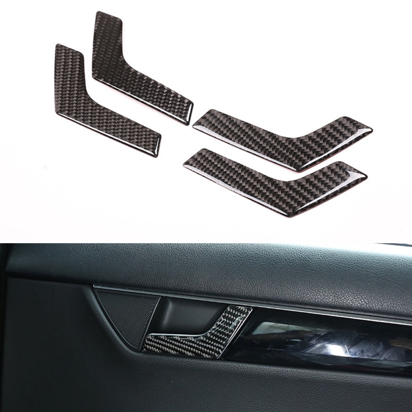 Carbon fiber door handle stickers suitable for Mercedes-Benz C-Class W204 C180 07-14
