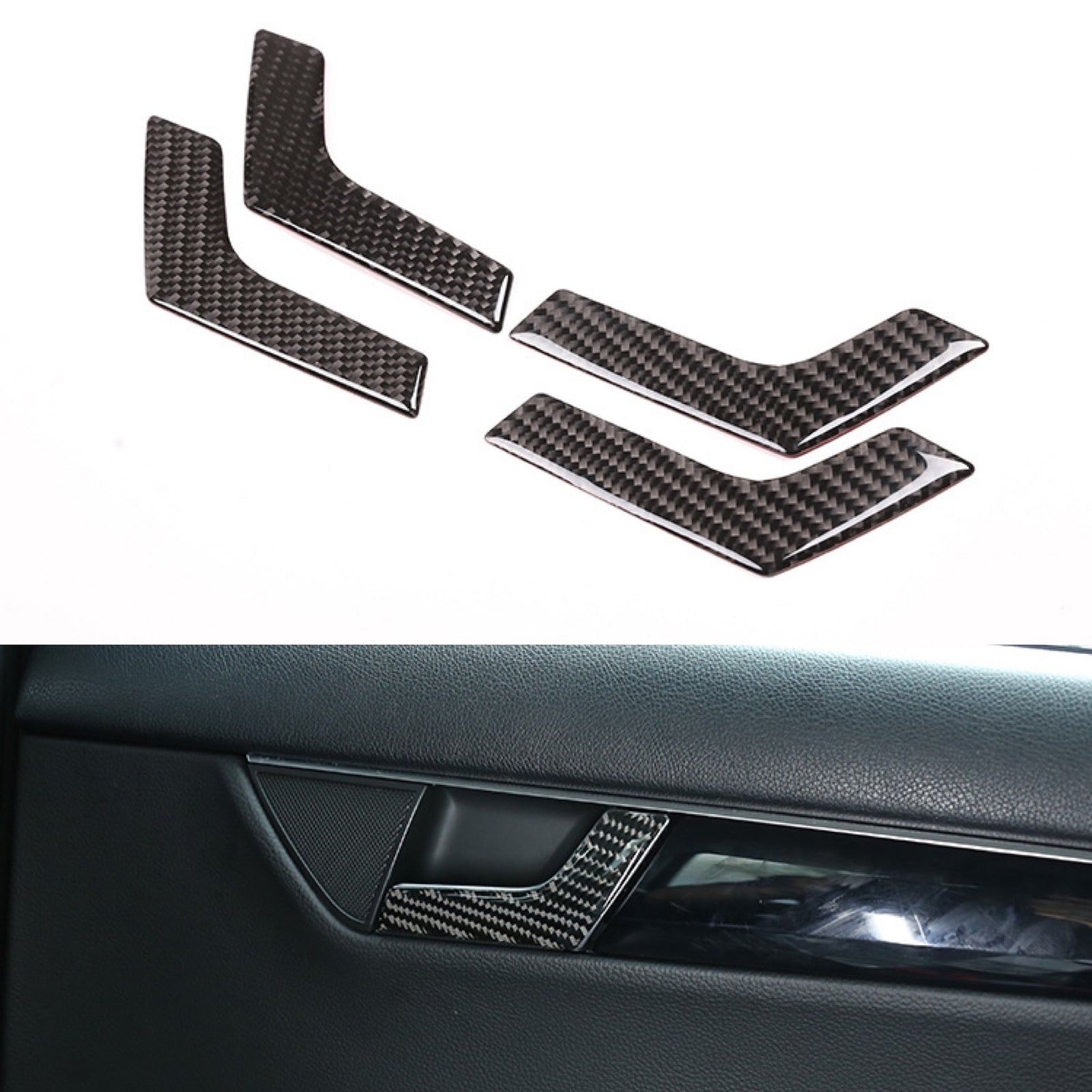 Carbon fiber door handle stickers suitable for Mercedes-Benz C-Class W204 C180 07-14