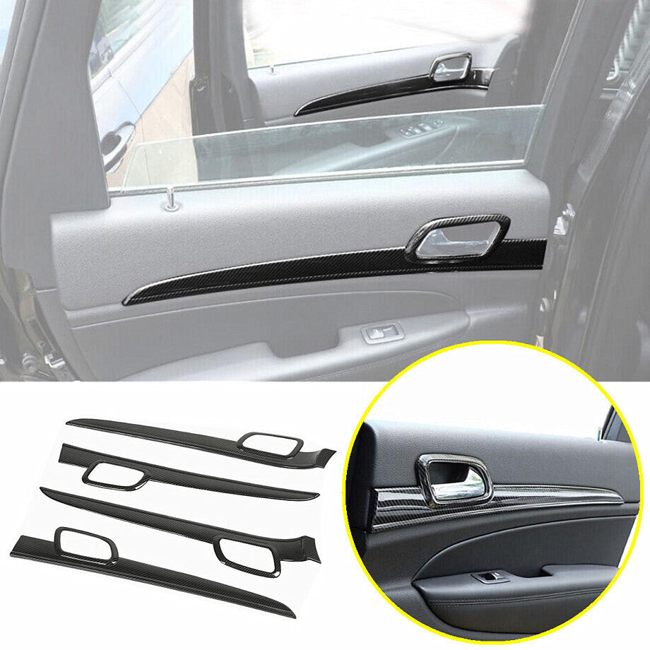 For 2011-2020 for Jeep Grand Cherokee ABS Carbon Inner Door Handle Trim Cover Strips v