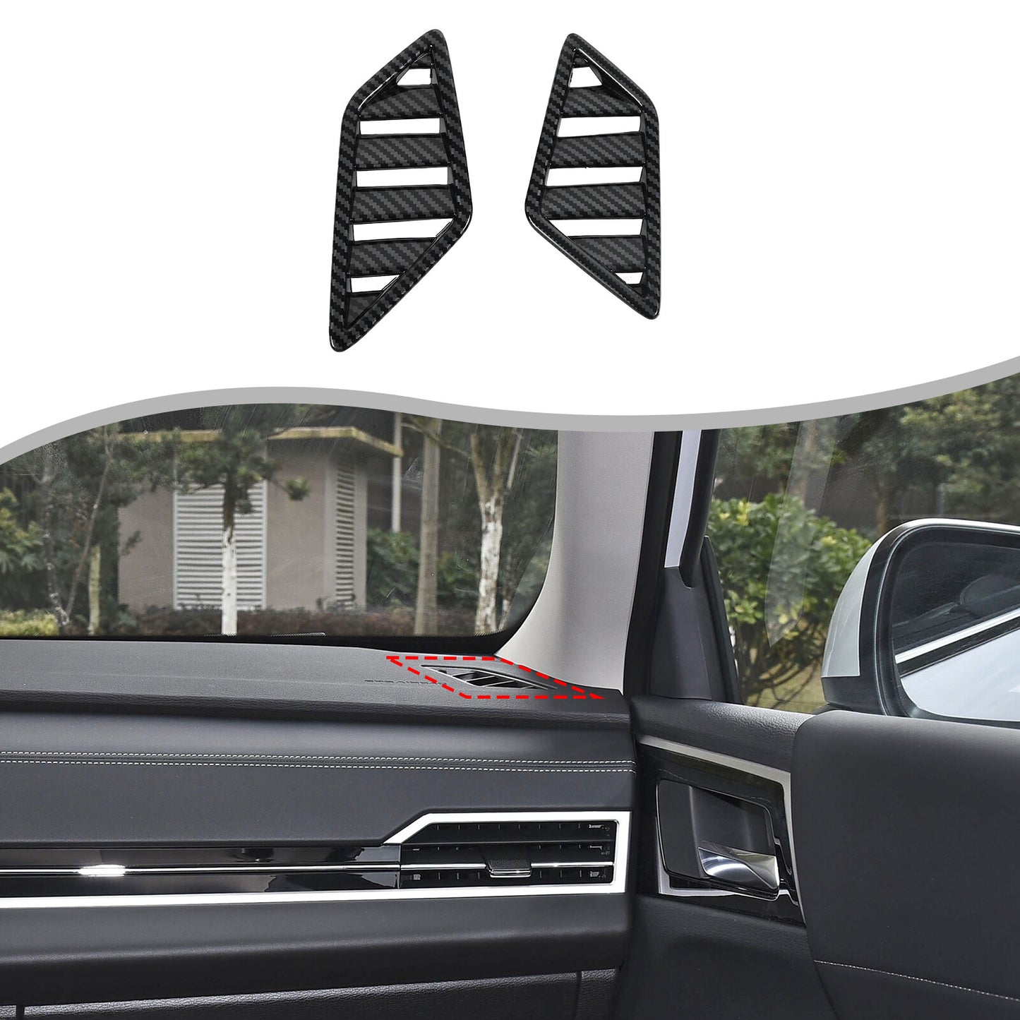 Suitable for 2022-2024 Outlander LHD Carbon Fiber Center Console Vent Trim - n