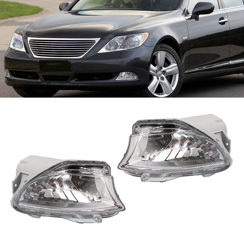 A pair of transparent lens front bumper fog lights for Lexus LS460 2007-2009